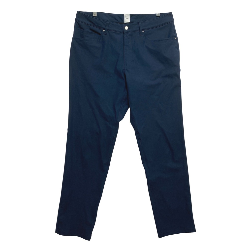 Lululemon ABC Pants Mens 34 Navy Blue Slim Fit Warpstreme Stretch Chino